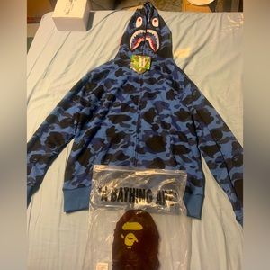Original Blue Bape Shark Hoodie